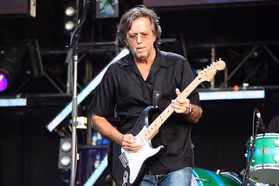 Electric blues — The legendary Eric Clapton playing live at the Hard Rock Calling concert on June 28, 2008 in Hyde Park, London