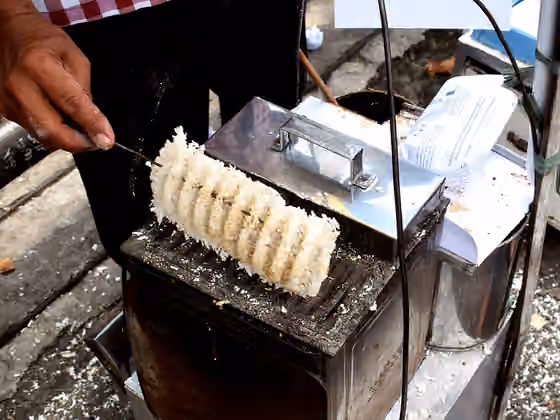 kue rangi — Kue rangi (made of tapioca flour mixed with grated coconut), ready to serve.