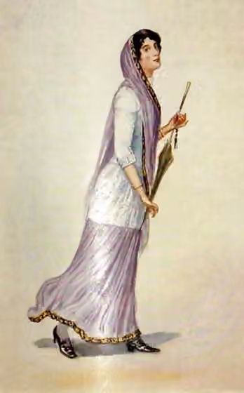 Parsi India — "A Parsi lady," a watercolor by Rao Bahadur M.