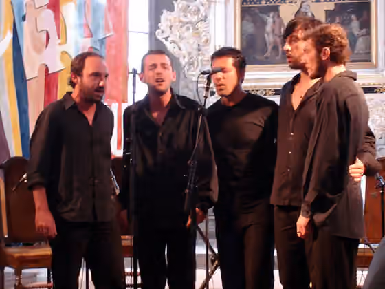 French folk music — The Corsican folk music group L´Alba sing traditional Corsican polyphonic music in their native Corsican language.