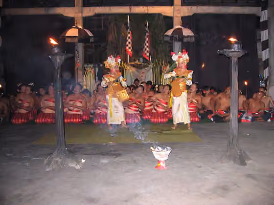 Sanghyang — Original description by photographer: dance is performed by two underage girls, since virgins are considered holy.