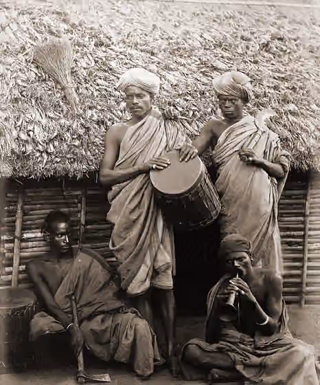 Irula — Photo of Irula men from the Nilgiri Hills in Tamil Nadu.