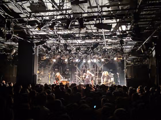 Grindcore — British grindcore band Napalm Death performing live on 6 March 2019 at the Shibuya club Quattro in Tokyo, Japan