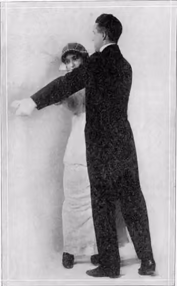 Castle Walk — Illustration of a 1914 book about modern dances.