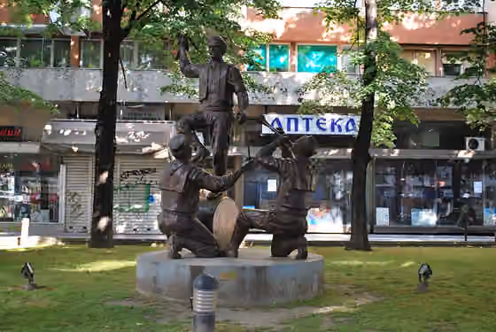 Teškoto — Monument of Teškoto in Macedonia Street in Skopje, the capital of Macedonia