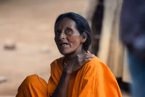 Matsigenka people — This image is of a Machiguenga woman who is dressed in traditional garb.