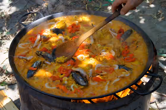 Paella — paella cooking in Spain, by José-Manuel