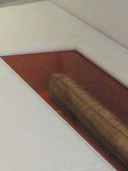 Pandanus paste — Exhibit in the Oceanic collection of the Staatlichen Museums für Völkerkunde München, Maximilianstraße 42, Munich, Germany.