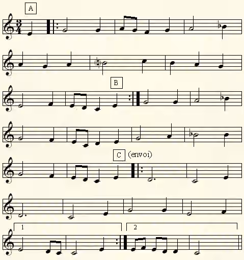 Estampie — Medieval dance song Kalenda maya (modern transcription)