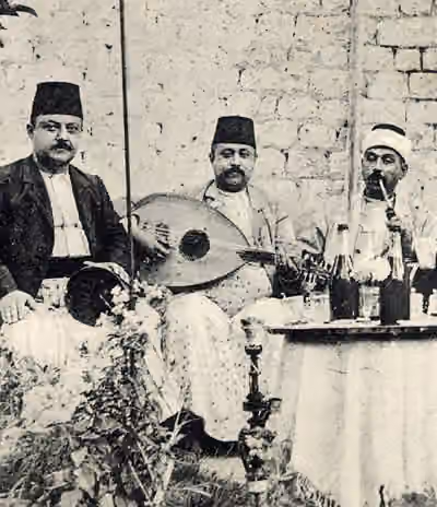 Music of Syria — Post card of a traditional Chamber music from Aleppo, at the turn of the 20th.