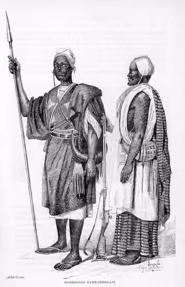 Orang Soninke — Guerriers sarrakholais (illustration de Côte occidentale d'Afrique , 1890 du Colonel Frey) [Pl.