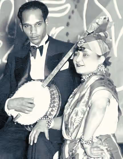 Biguine — The famous Biguine vocalist Léona Gabriel with the banjoist Henri Boye