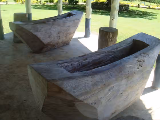 Music of Samoa — Samoan wooden log drums called lali at Piula Theological College, Samoa.