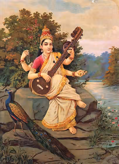 Musik karnatik — Goddess Saraswati , Goddess of knowledge.