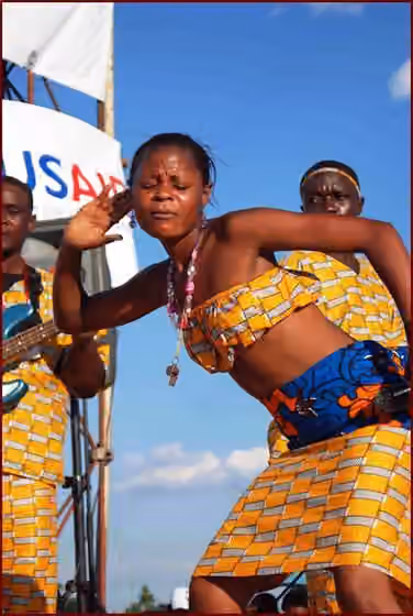 Music of Zambia — A musician performs at a concert in Livingstone, Zambia, in January 2007.