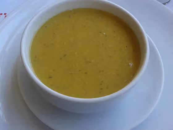 Sup lentil — Mercimek çorbası (lentil soup) at a restaurant in Ankara.