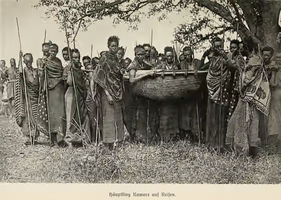 Tutsi — Rwanda ca 1900, Tutsi Chief Kaware travelling; from Richard Kandts book "Caput Nili" vol II, 97