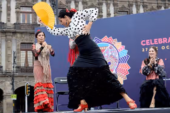 Rumba flamenca — Domingo 04 de Noviembre 2018 CDMX Sevillanas y Rumba Flamenca,Dir:Selena González, España, se presento en el escenario 2 como parte de la programación artística de la celebración de Muertos 2018 en el Zócalo de la Ciudad de México.