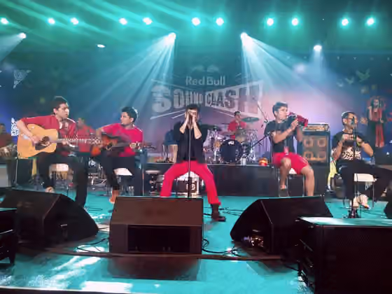 Indian pop — Euphoria perform at the Red Bull SoundClash Concert in Dubai in November 2014