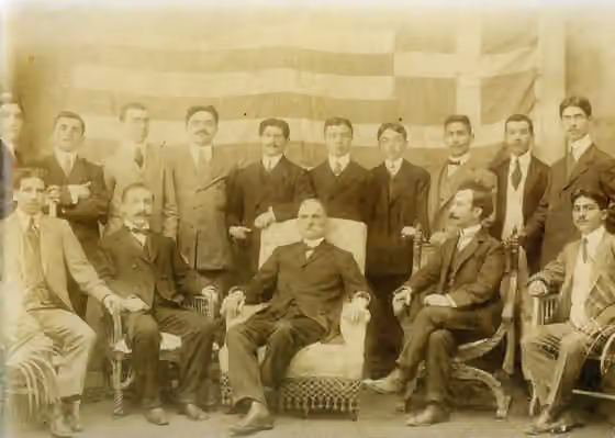 Asia Minor Greeks — Graduates and teacher of the Evangelical School of Syrna (Izmir), 1878.