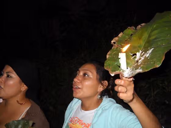 Cacaopera people — Cacaopera woman holding a candle in Morazan, El Salvador