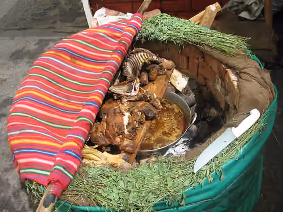 South American cuisine — Pachamanca, peruvian food