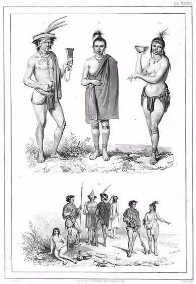 Indigenous peoples of the Caribbean — Caraib indians, one of them wearing a tattoo.