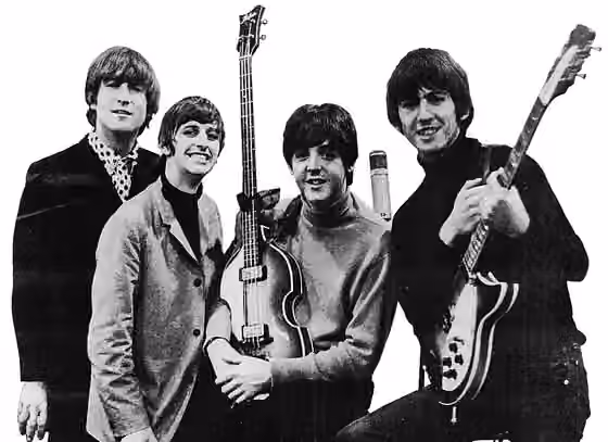 British rock music — Trade ad for Beatles' 1964 Grammys.