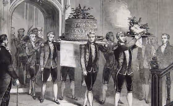 Yorkshire Christmas pie — Yorkshire pie presented at Windsor Castle Banquet, 1857 with Boar's Head