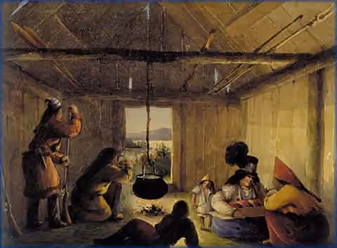 Houlton Band of Maliseet Indians — A watercolour by Robert Petley, c.