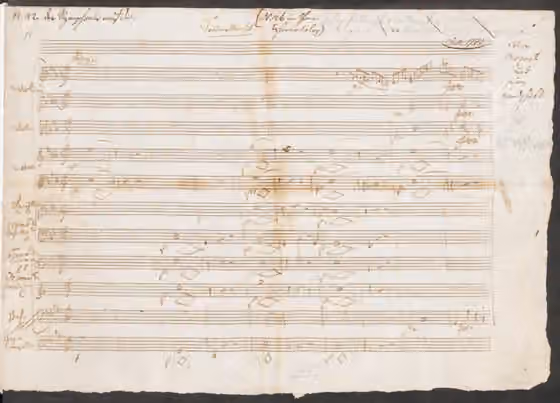 Masonic music — First page of Mozart's manuscript for his Maurerische Trauermusik (Masonic Funeral Music) KV 477a (Staatssbibilothek zu Berlin)