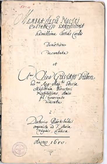 Church cantata — Title Page of Dieterich Buxtehude 's ( ca.
