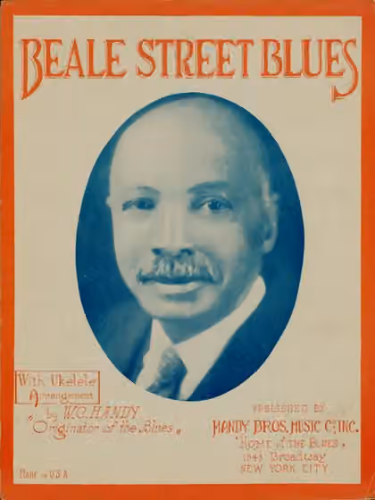 Afrika-Amerika — Sheet music cover of Beale Street Blues with photograph of Handy, W.