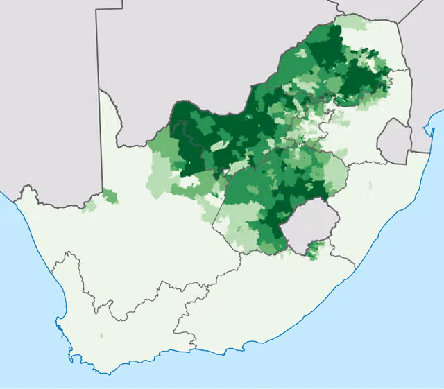 Sotho-Tswana peoples — Proportion of the South African population that speaks a Sotho-Tswana language (i.e.
