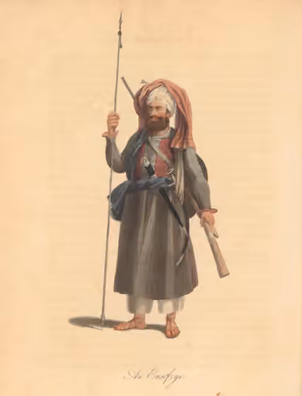 Yusufzai — Illustration of a Yusufzai fighter, circa 1815