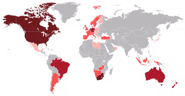 orang Belanda — Map of the Dutch people around the world.