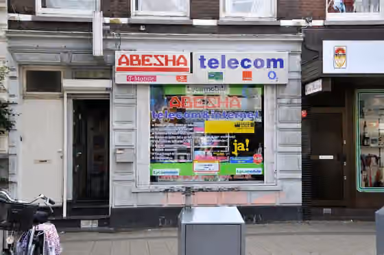 Somalis in the Netherlands — A branch of the Somali money transfer company Abesha Telecom (Libaan Telecom) in Rotterdam, Netherlands.
