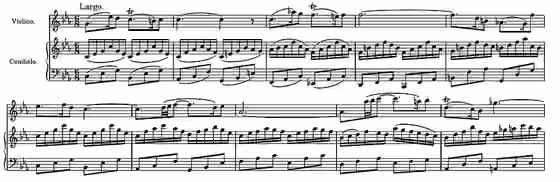 Siciliana — Excerpt from beginning of the first movement of the sonata for obbligato harpsichord and violin, BWV 1017, by Johann Sebastian Bach.