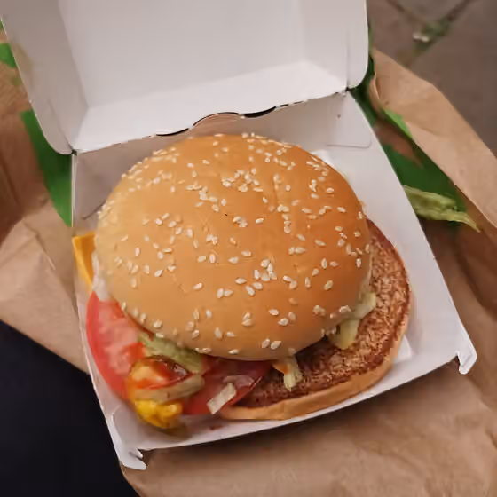 McPlant — Hamburger made with "Beyond Meat" vegan ingredients.