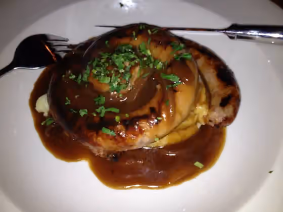 Bangers and mash — Irish pork sausage with mashed potato.