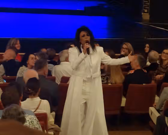 Sephardic music — Yasmin Levy stepped down from the stage and mixed with the audience at the end of her "Sephar Tango" concert marking the end of the 19th edition of the Jewish Cultural Festival Singer's Warsaw; National Opera House, Warsaw, Poland
