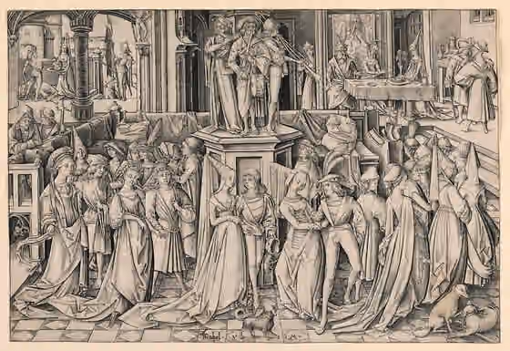 Basse danse — A banquet scene in a palace.