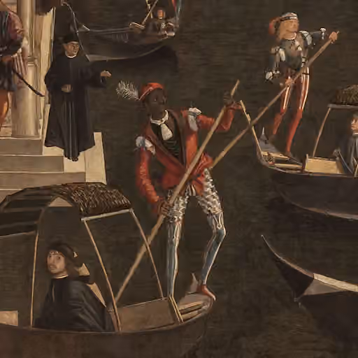 African emigrants to Italy — Miracle of the Holy Cross at Rialto by Vittore Carpaccio – c.