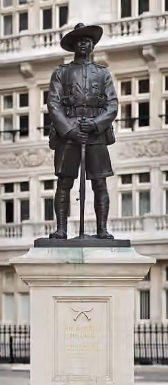 Nepalese in the United Kingdom — Monument to British History -- A statue to the Gurkha Soldier near the Ministry of Defence in London, England unveiled by Queen Elizabeth II on 3 December 1997.
