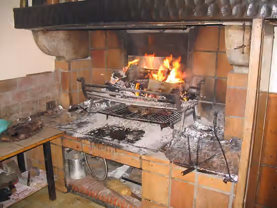 Cuisine of Gascony — Cuisson des palombes à la braise à Oloron-Sainte-Marie ( Pyrénées-Atlantiques ) ( Pyrénées ).