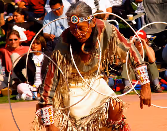 Native American Hoop Dance — 2005 World Hoop dance championship at the Heard Museum Phoenix AZ USA using the Hoops
