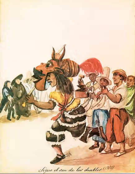 Son de los Diablos — Acuarela de Pancho Fierro (Lima, 1807 - Lima, 1879)