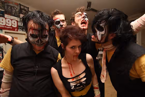 horror punk — Zombina and the boys right before the show at Zwischenfall in Bochum, Germany