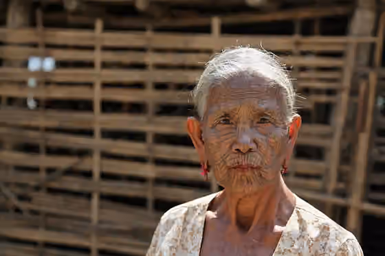 suku Chin — Elderly Chin woman in the Lemro river area
