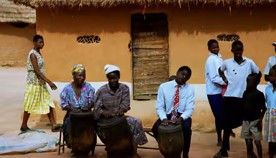 Music of Zimbabwe — Musicians playing drums in Zimbabwe